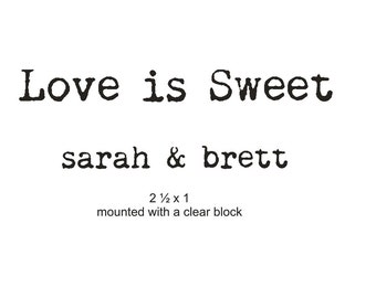 Clear Block Love is sweet custom rubber stamp for personalized wedding favors