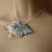 Blue And Clear Leaf And Flower Necklace