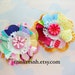 Colorful Ruffly Flower Embellishments with Painted Button Centers