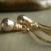 Pyrite Briolette Earrings on Gold Vermeil . Gold Pyrite Wirewrapped . Twinkle