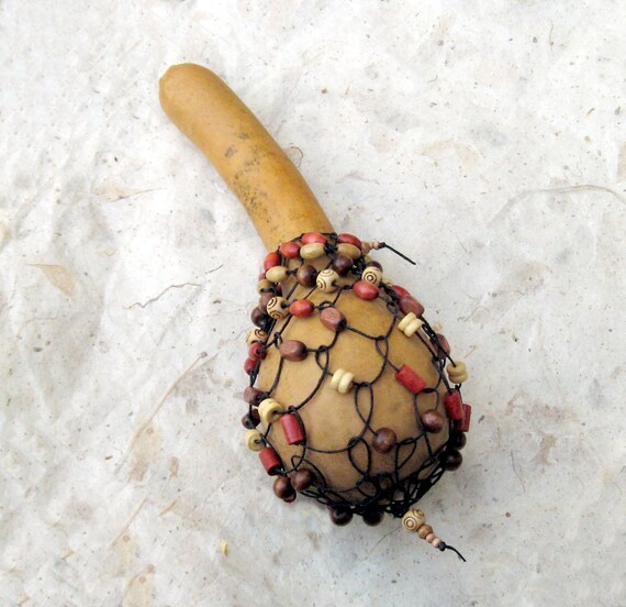 Gourd Musical Instrument Rattle Shaker Shekere Beaded