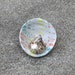 Pottery Salt Cellar Mini Dish Bowl Light Gray Blue Yellow Orange Accents