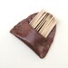 Ceramic Toothpick Holder Wall Pocket Cinnamon Brown Stoneware Pottery for Kitchen