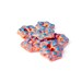 Ceramic Buttons Set of 6 Orange and Blue Hexagons Stoneware 2 Holes