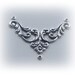 1 Scroll Necklace CONNECTOR Antique Silver Ox Brass Charm (C)