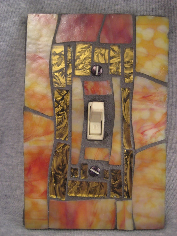 Switch Plate CoverMosaic Stained GlassFiery Red Orange