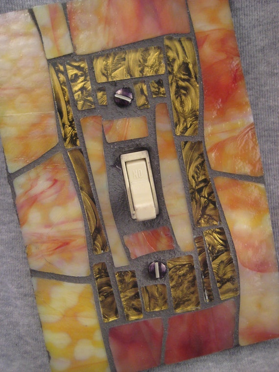 Switch Plate CoverMosaic Stained GlassFiery Red Orange
