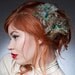 Feather Flower Hair Pins In Baby Blue And Green