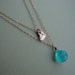 Double Layer Necklace - Vermeil Heart and Gemstone of Choice, Gold Fill, Rose Gold Heart, Wrapped Stone Necklace in gold, Statement Necklace