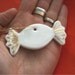 SALE Blinging Candy Ornament, Christmas Decoration, Porcelain, Hand Painted Real Gold Lustre