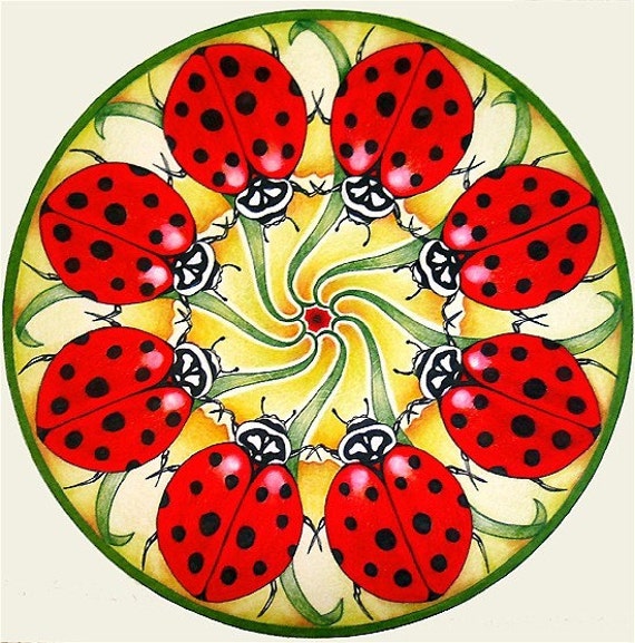 Items similar to Ladybug Mandala on Etsy