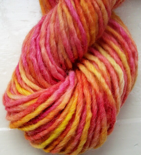 Hand painted merino alpaca yarn  100g scarlet by SpinningStreak
