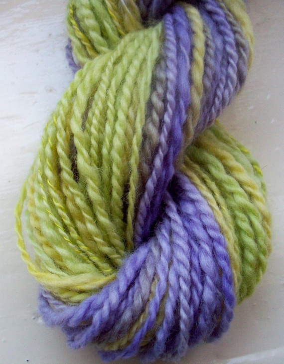 Handspun hand painted Blue Faced Leicester Yarn by SpinningStreak