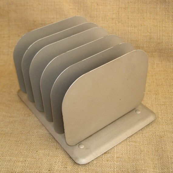 Vintage Desktop Metal Industrial Divider Slotted File
