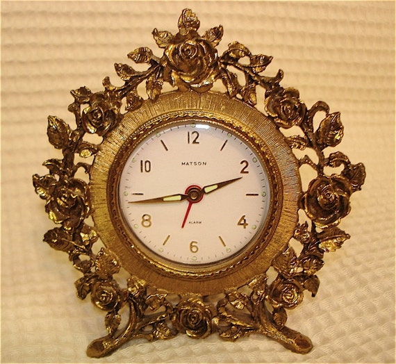 Vintage Matson Rose Vanity Clock
