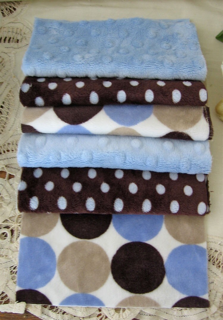 20 Minky fabric Squares 6 inch for Baby Boy quilts