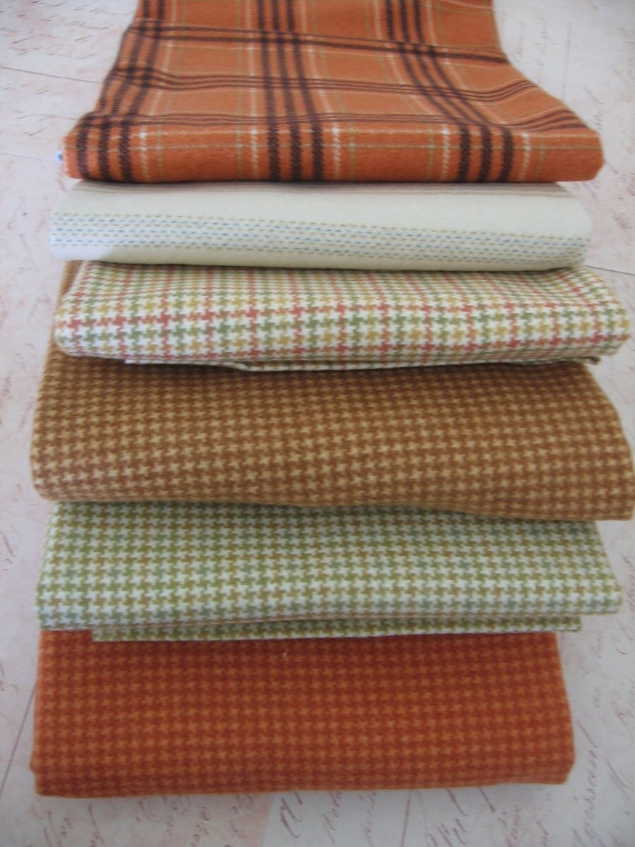 Woolies Flannel fabric / Harvest bundle of Fat by masonscottage