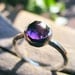 Amethyst Ring, Purple Rose Cut Amethyst Ring, Purple Stone Ring, Silver Amethyst Ring, Stacking Ring