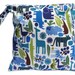 Large Wet Bag in Blue Zoo with Snap Handle