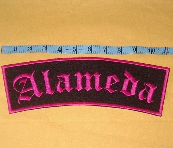 Old english Name Patch extra large embroidery