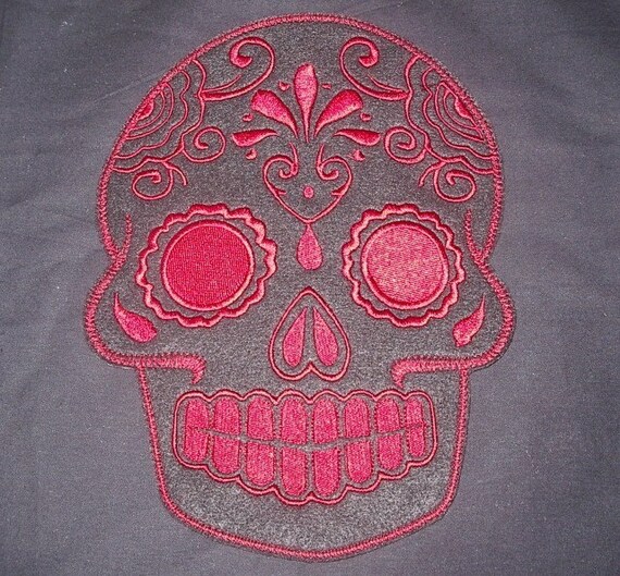 Sugar Skull, Day of the Dead, embroidery patch