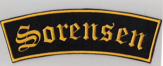 Old english Name Patch extra large embroidery