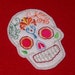 Mini white Mexican Sugar Skull embroidery patch