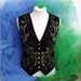 Vintage Black velvet GOLD embroidered vest