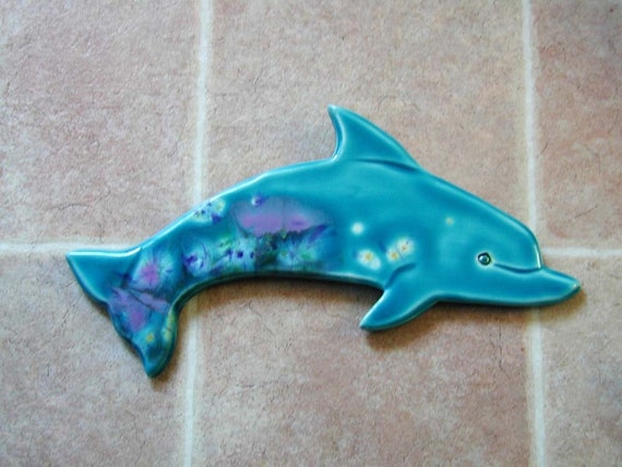 Ceramic Dolphin wall tile