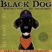 Detroit Tigers black dog baseball club original graphic art on 12 x 12 canvas by stephen fowler