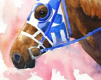 Secretariat Art Print of Original Watercolor Painting - 11x14