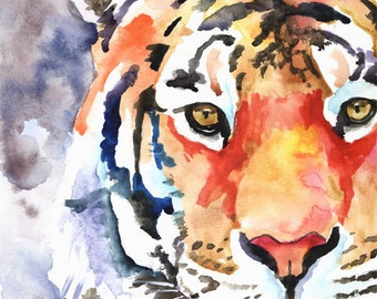 Tiger Art Print of Original Watercolor Painting 8x10