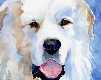 Great Pyrenees Art Print of Original Watercolor Painting - 11x14