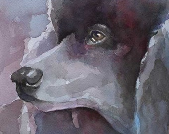 Poodle Art Print of Original Watercolor Painting - 11x14