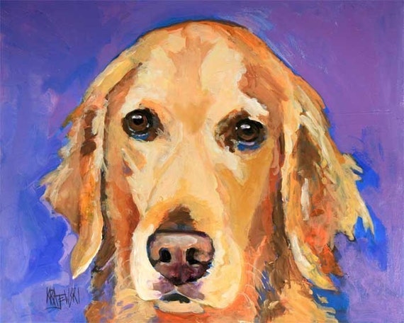 Golden Retriever Art Print of Original Acrylic Painting 8x10