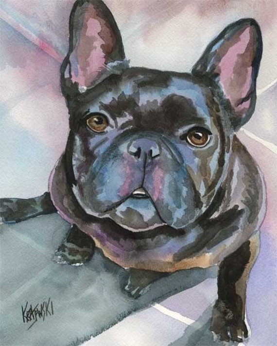 French Bulldog Art Print of Original Watercolor Painting