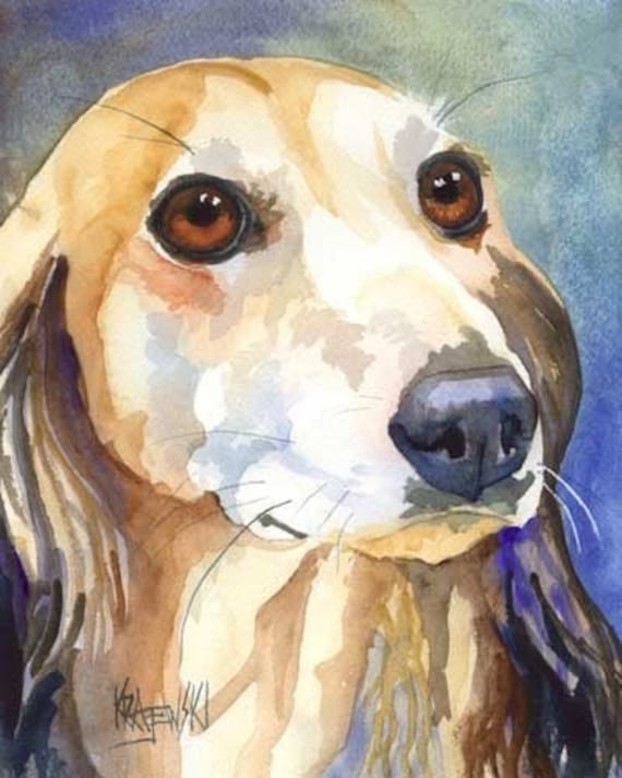 Saluki Art Print of Original Watercolor Painting 8x10 Dog