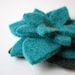 Lambswool Aqua Aster - Reclaimed Wool Flower Pin