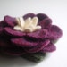 Lambswool Plum Purple Primrose - Recycled Wool Flower Pin
