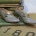 Mary Jane Wingtip shoes taupe 2 straps Edwardian style 6.5