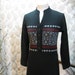 Black Fair Isle dress 70s Vintage Boho Maxi Qiana Nylon