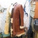 Hippie Boho Coat 60s Afghan fur suede vintage with fluffy fur