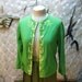 Jadeite Green Cashmere Cardigan vintage 60s cashmere Sweater M L