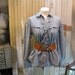 Ralph Lauren ruffled Blouse Vintage 1970s Blue Chambray