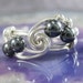 Hematite and Sterling Silver Fibonacci Wire Wrapped Ring