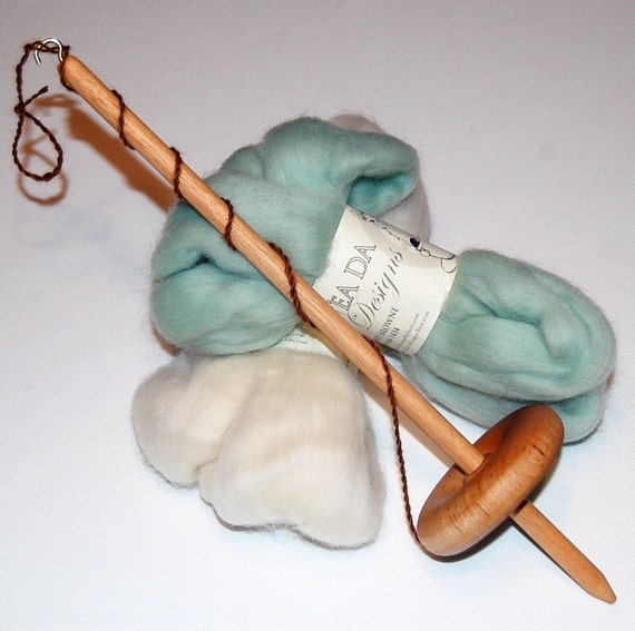 Drop Spindle Spinning Kit Bottom Whorl or Top by LaTeaDaDesigns
