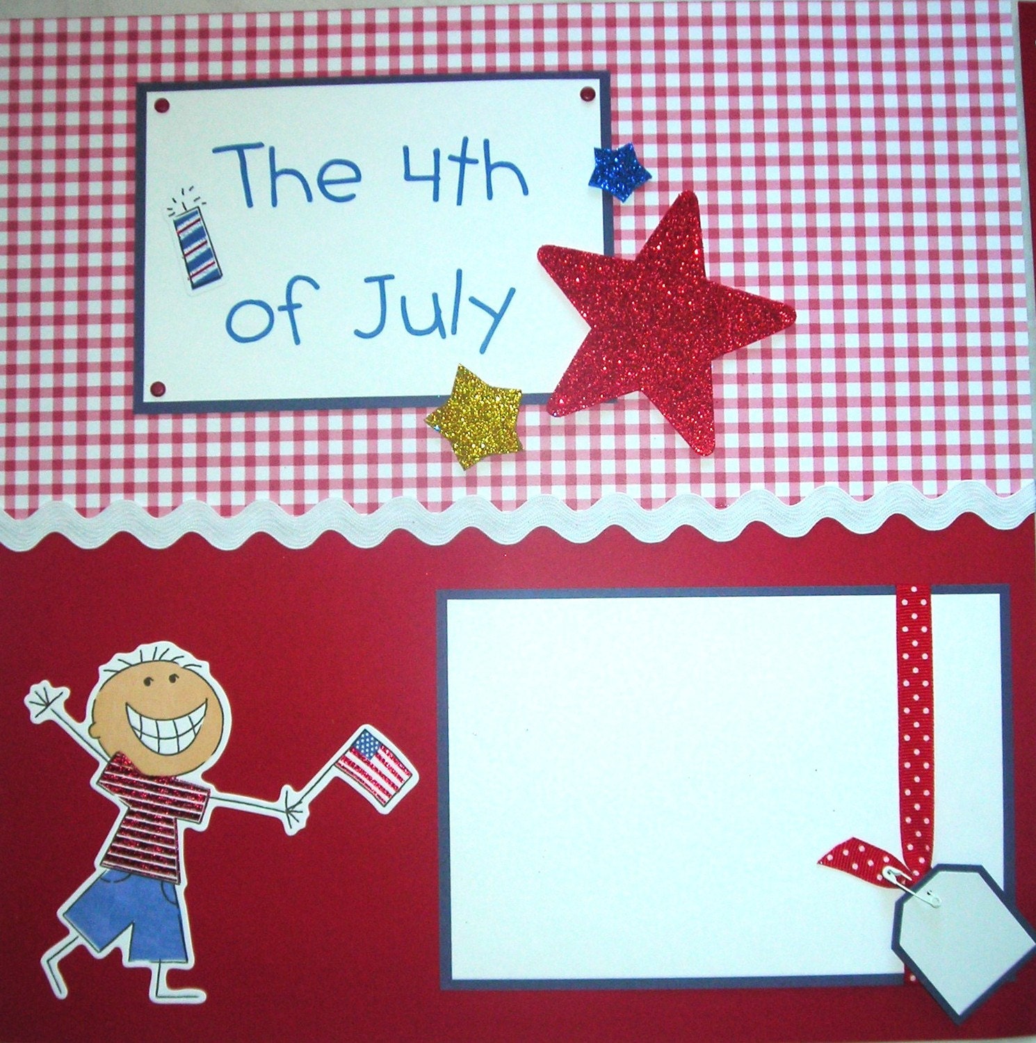 4th FOURTH of JULY 12x12 Premade Scrapbook Pages InDEpENDenCe