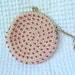Vintage beaded and crochet coin purse / key chain- retro cute