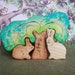 Waldorf Inspired Wooden Nature Toy Puzzle Stacker - Forest Animals - 4 pc set