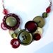 Pimento Olive Button and Bead Necklace